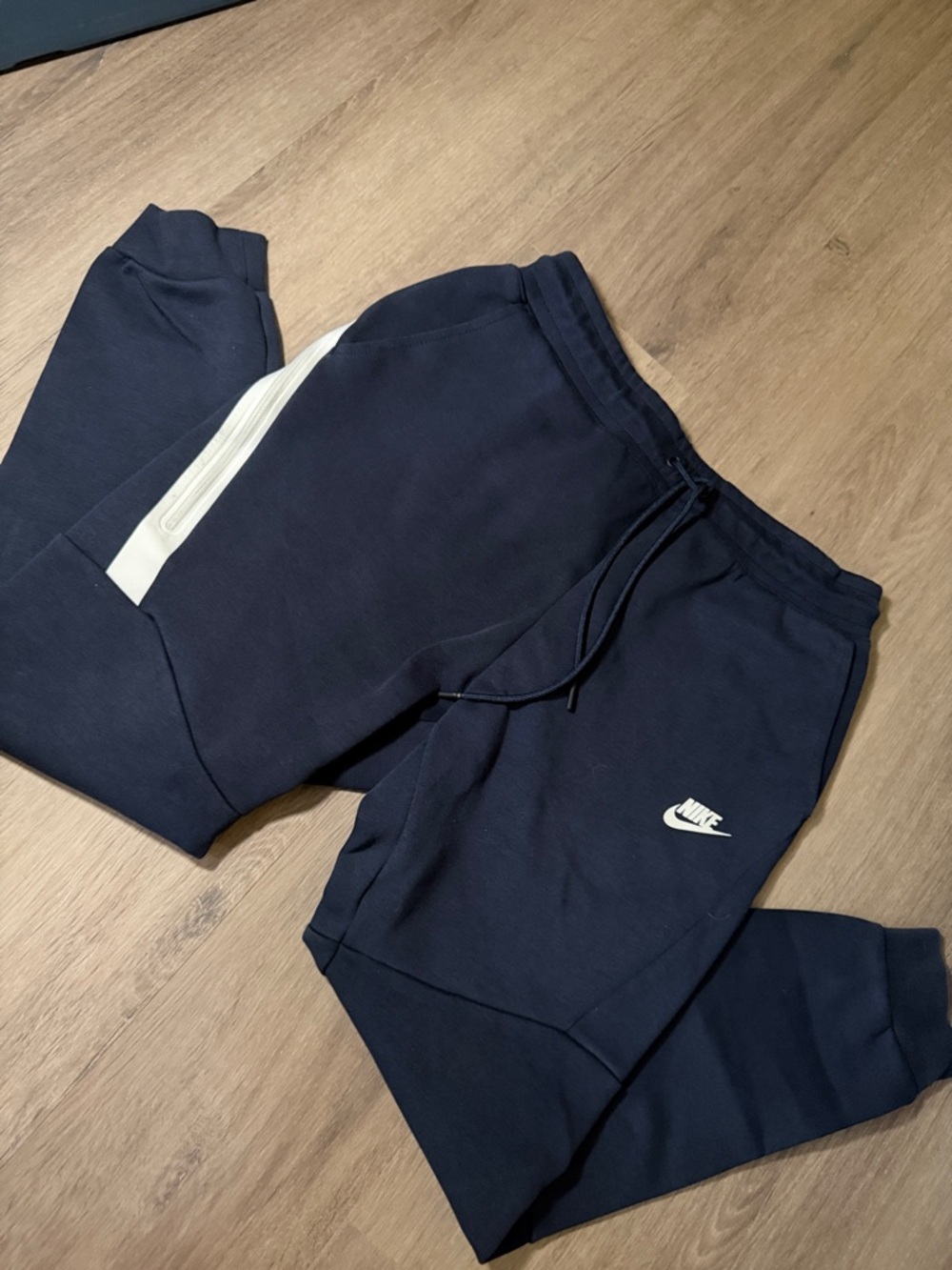 Nike Men’s Navy Jogger Sweatpants with White Accents